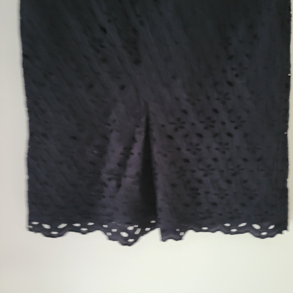 Leaving Closet Soon! Talbots Eyelet Lace Pencil Skirt Black Size 2 C0070 - Picture 2 of 7